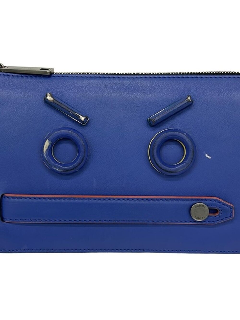 FENDI Bag Bugs 7VA350 Blue Multi Leather - Clutch Bag - Picture 11 of 15